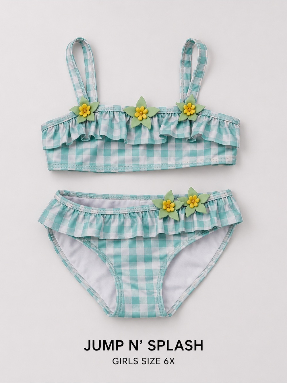 JUMP N’ SPLASH girls Ruffle Bikini Set/size 6X